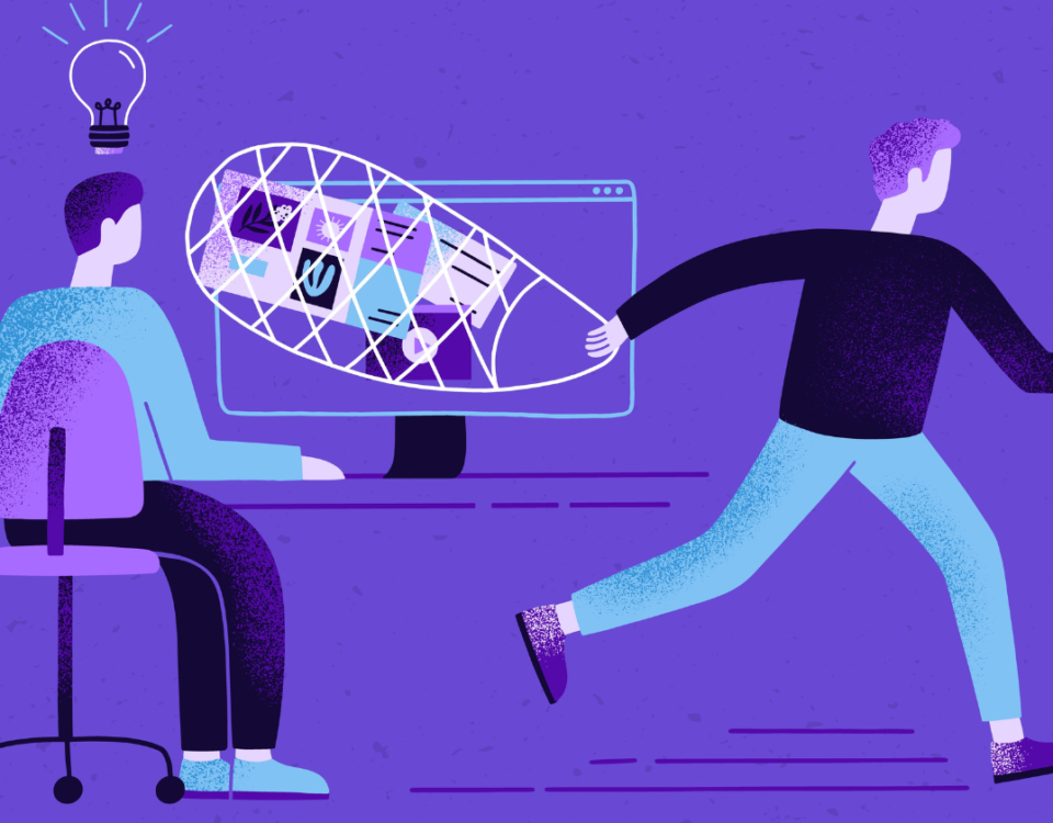 Vectorial reprezentativ in care persoana 1 sta in fata unui monitor si persoana 2 fura datele si isi atribuie creditele. Reprezinta o forma de plagiarism